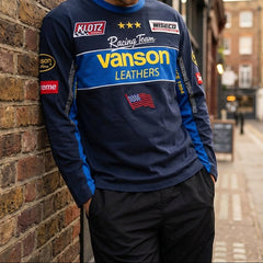 Supreme x Vanson Leathers Long-Sleeve Top 'Navy'