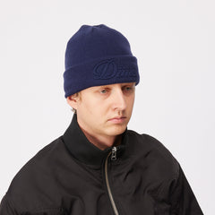 Dime Cursive Fold Beanie Navy