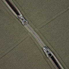 Dime Men Cursive Small Logo Zip-Hoodie Army Green