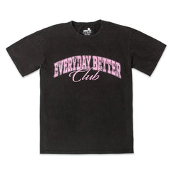 Everyday Better Club "Club Classic" Scripted T-Shirt Black Pink