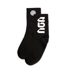 Everyday Better Club Performance Socks Black White