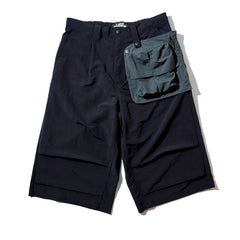 LAKH Conversion Flared Half-Pants Black