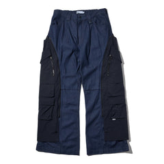 LAKH Detachable Ten Pockets Cargo Pants Denim Navy