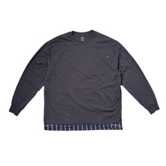LAKH Distressed Patch Layering Tee DK Grey