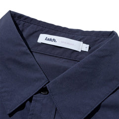 LAKH Paneled Patchwork Long Shirt Navy