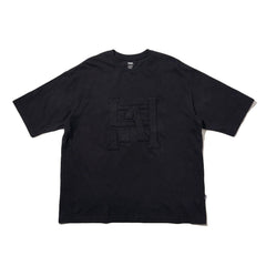 LAKH Patchwork Logo Half Sleeve Tee Black