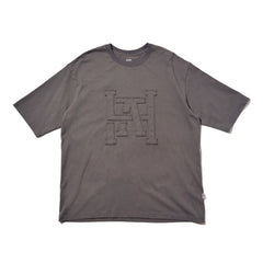 LAKH Patchwork Logo Half Sleeve Tee Grey