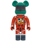Medicom Japan 2001: A Space Odyssey Green Helmet Orange Space Suit 1000% Bearbrick