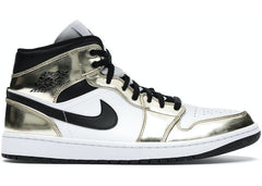 Jordan 1 Mid Metallic Gold Black White