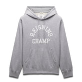 Reigning Champ Men Knit Midweight Terry Arch Logo Hoodie Heather Grey