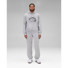 Reigning Champ Men Midweight Terry Lines Hoodie Heather Grey Black RC-3304-HGB