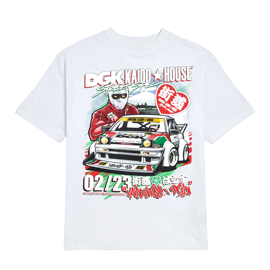 DGK x Kaido House Raceway Tee White (Boxy Fit)