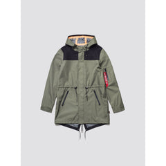 Alpha Industries Deluge Ripstop Fishtail Field Coat Sage Men MJD49000C1-310
