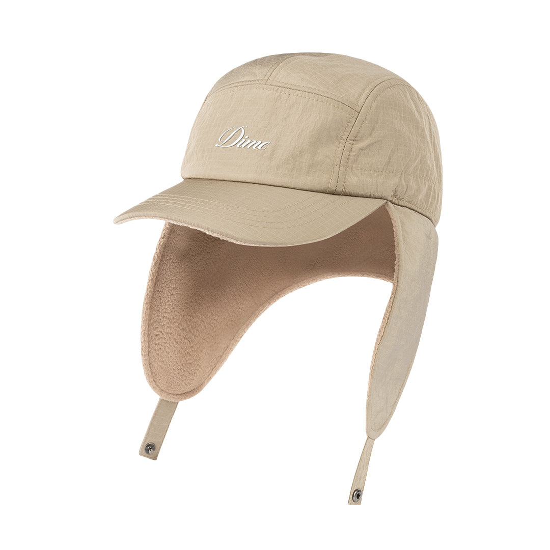 Dime Cursive Earflap Cap Tan