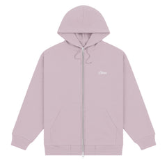 Dime Cursive Small Logo Zip Hoodie Mauve