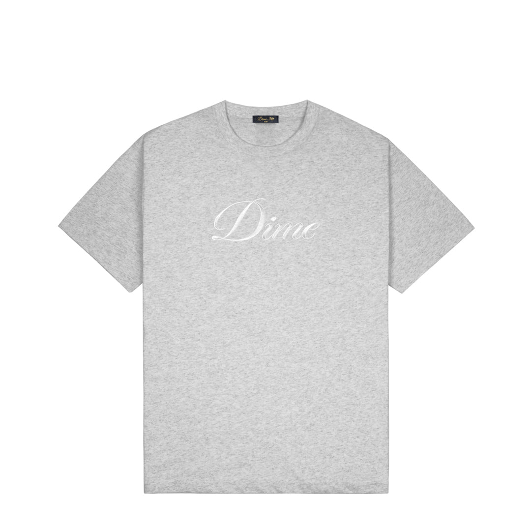 Dime Cursive T-Shirt Heather Gray