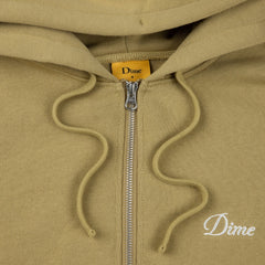 Dime Men Cursive Small Logo Zip-Hoodie Oak