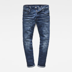 G-STAR 3301 SLIM RL MEDIUM AGED SKEW STRETCH DENIM JEANS 51014-6555-071