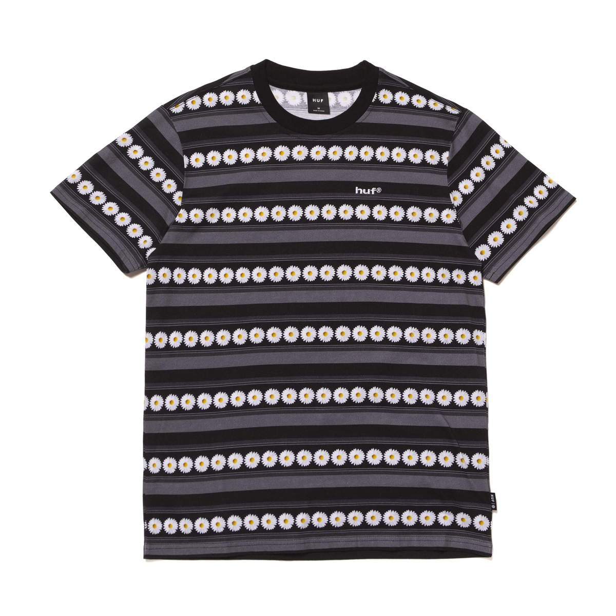 Huf Men Daisy Stripe SS Knit Top Black KN00290-BLK