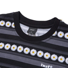 Huf Men Daisy Stripe SS Knit Top Black KN00290-BLK