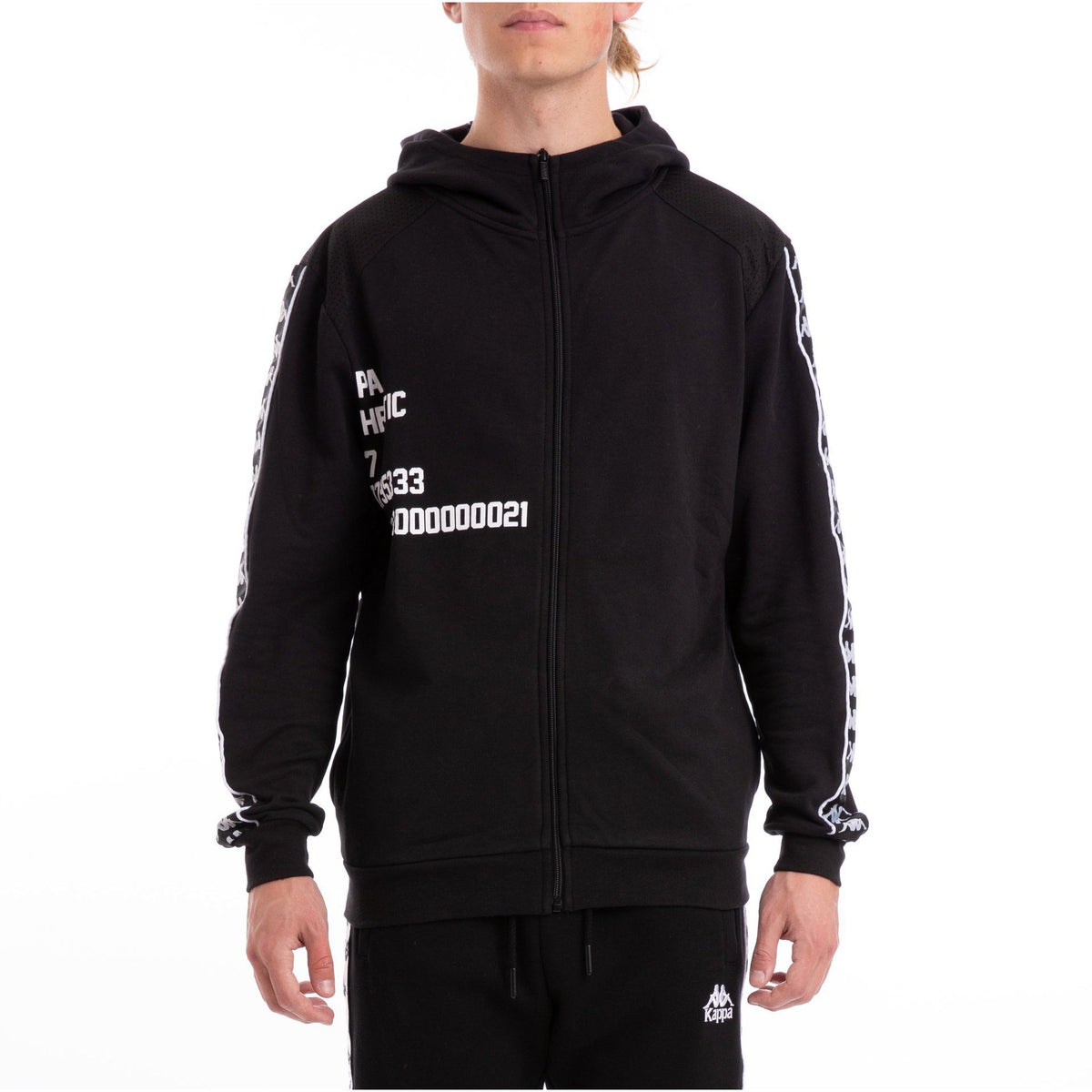 Kappa Authentic Bray Black White Hoodie 304IEL0-906