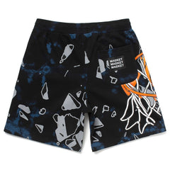 Market Men Shattered Backboard Tie-Dye Shorts Black Blue 395000241-TIE