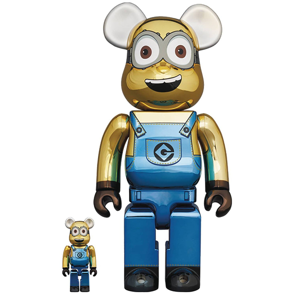 Medicom Japan Minions Dave Chrome 100% & 400% Bearbrick