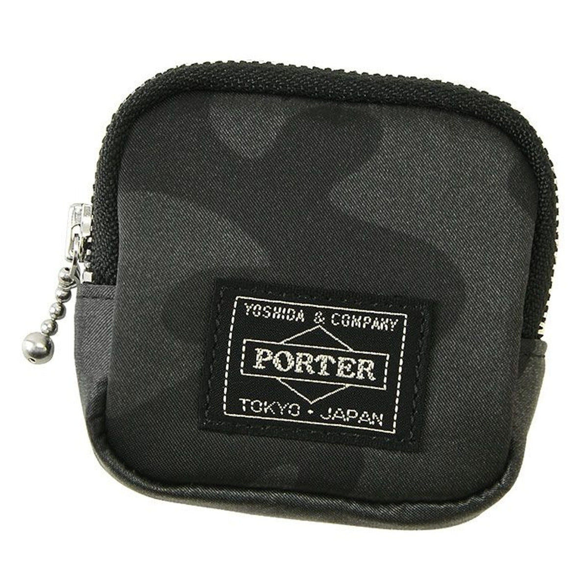 Porter Bill Woodland Camo Coin Case Black