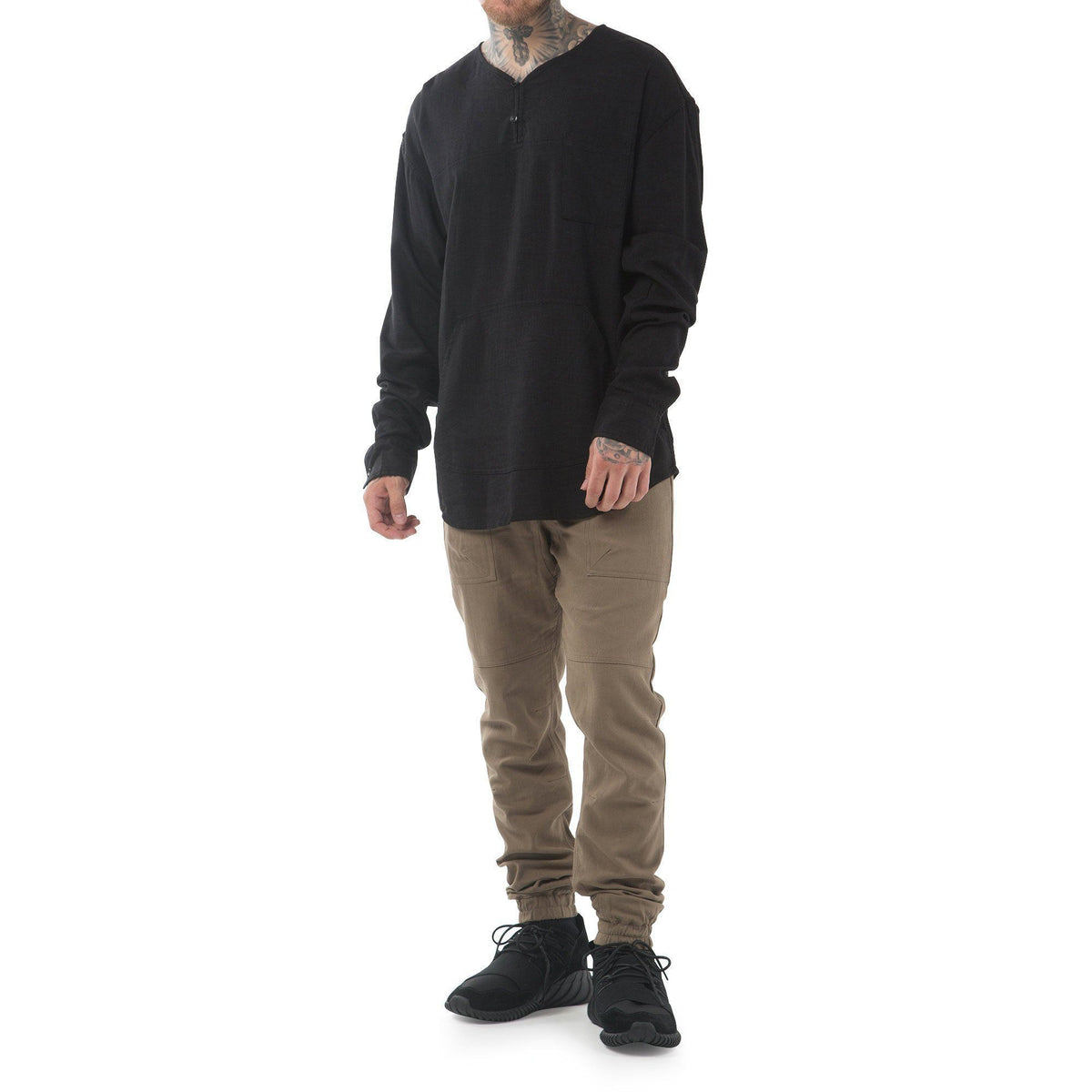 Publish Jakobe L/s Button Up Black P1702054-BLK