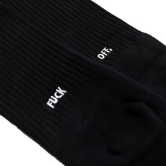 Raised By Wolves Fuck Off Crew Socks Black Core