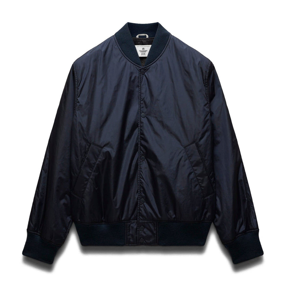 Reigning Champ Men Econyl Satin Nylon Stadium Jacket Navy RC-4288-NVY