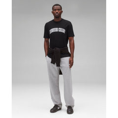 Reigning Champ Men Knit Midweight Jersey Collegiate T-Shirt Black White RC-1548-BLW