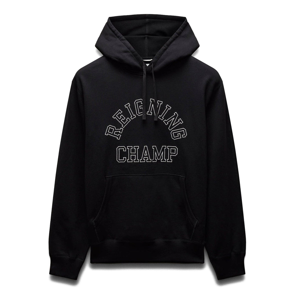 Reigning Champ Men Midweight Terry Arch Logo Hoodie Black White RC-3438-BLW