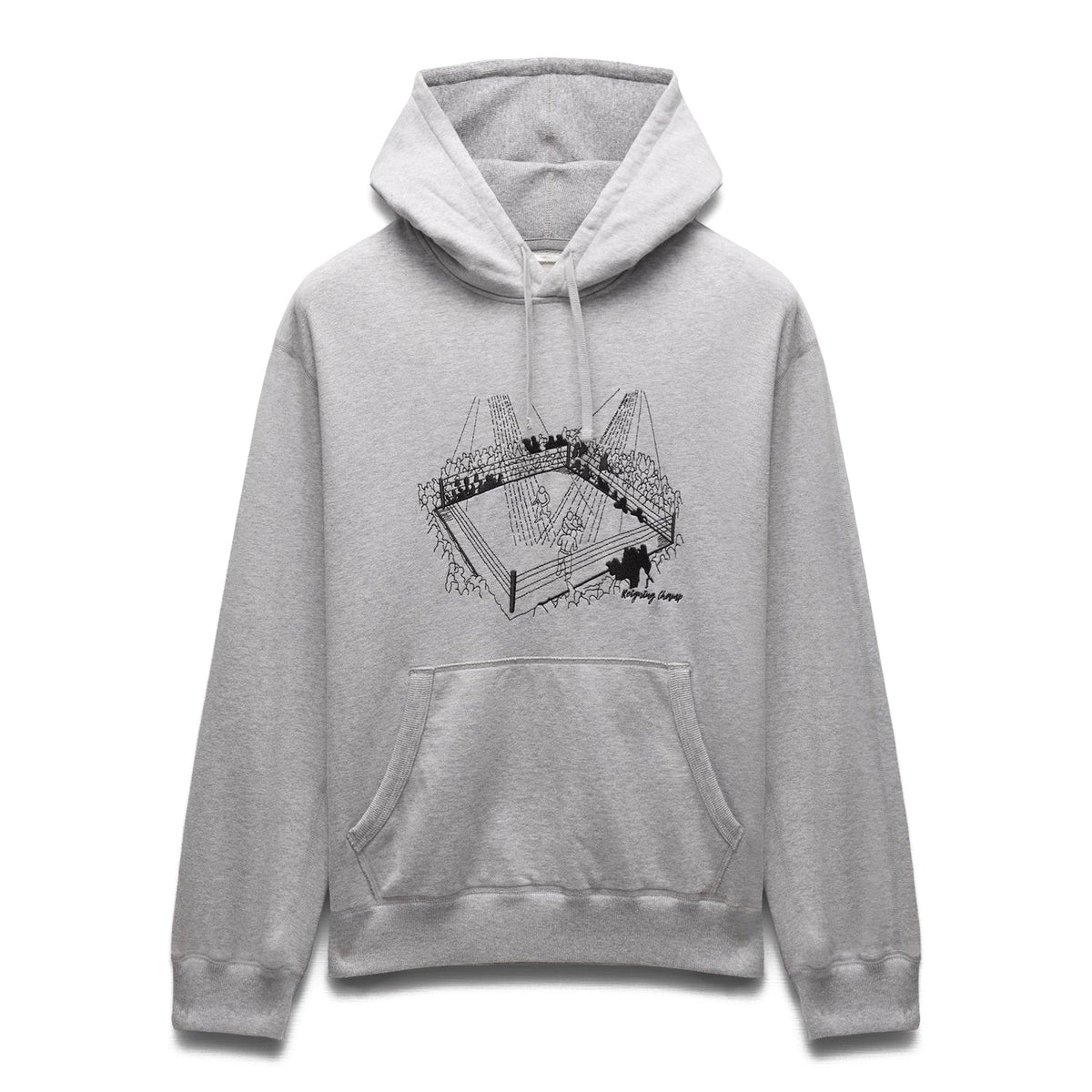 Reigning Champ Men Midweight Terry Lines Hoodie Heather Grey Black RC-3304-HGB