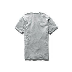 Reigning Champ Ringspun Jersey Short Sleeve Henley Tee Heather Grey RC-1073-GRY