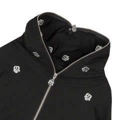 CHITO International Allover Finesse Embroidered 1/4 Zip Pullover Hoodie